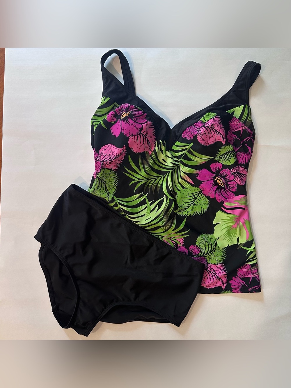 Pour Moi Tropical Floral Tankini 2 Piece Set Size 14 UK 10 US Wireless Vintage